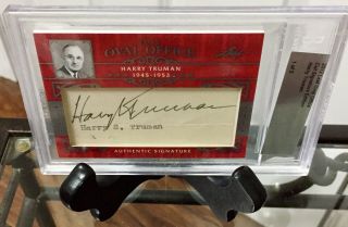 2012 Leaf Oval Office Cut Signature Edition Harry Truman President Cut Auto 1/5
