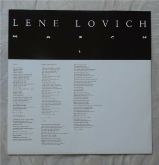Lene Lovich vinyl LP March (Australia pressing,  Interfusion Records) EX/NM 3
