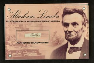 President Abraham Lincoln Signed Cut Handwriting Autographed " Father " Jsa Loa