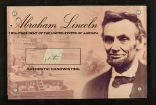 President Abraham Lincoln Signed Cut Handwriting Autographed " Notes " Jsa Loa