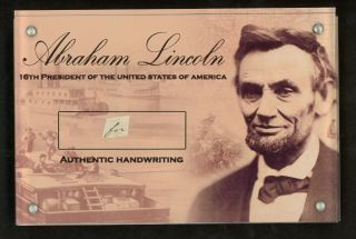President Abraham Lincoln Signed Cut Handwriting Autographed " For " Jsa Loa