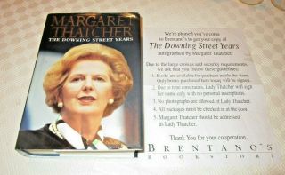 Margaret Thatcher 1993 Signed Book " The Downing Street Years "
