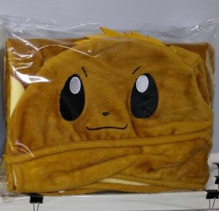 Authentic Pokemon Eevee 3 - Way Blanket / Cushion / Shawl With Hoodie