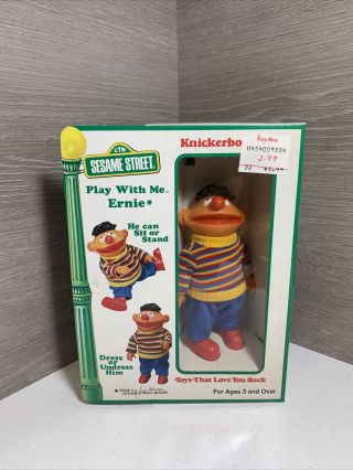 Vintage Sesame Street 1981 Play With Me Ernie 6 " Figure Vinyl Knickerbocker Mib