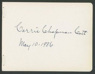 Carrie Chapman Catt (1859 - 1947) Signed Album Page | Women 