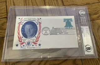 President Bill Clinton Signed Autograph Inauguration Auto First Day Cover Bas