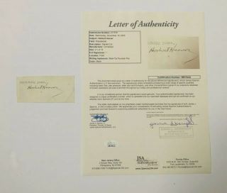 President Herbert Hoover Autograph Full Jsa Loa Signed Cut