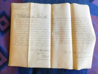 King William Iv Document Signed By The King