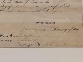 PERMIT SIGNED BY JAMES MADISON & JAMES MONROE 2