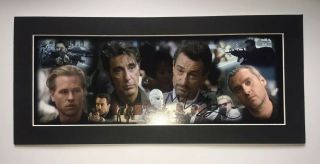 Signed Robert De Niro Al Pacino Heat 16x8 Mounted Photo Collage Rare Proof