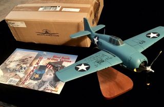 Autographed F4f Wildcat Model Of Usmc Major Joe Foss’ Plane,  Top Ace & Moh