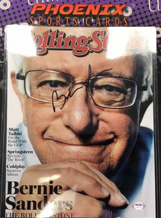 Bernie Sanders Autograph Signed 11x14 Photo Rolling Stones Cover Psa Sticker Onl
