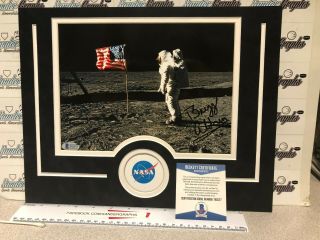 Edwin Buzz Aldrin Apollo 11 Signed 8x10 Photo Matted 11x14 Nasa - Beckett Bas