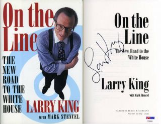 Larry King Signed Book: On The Line: The Road To The White House Psa/dna