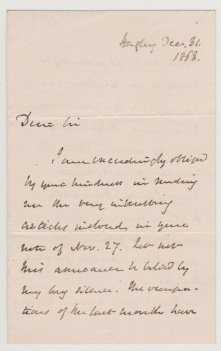 Prime Minister William Gladstone Signed Letter