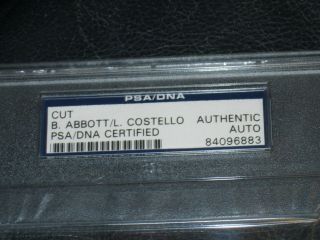 Abbott and Costello Autographed Paper PSA Certified Encapsulated 2