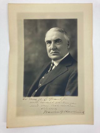 Warren G.  Harding Photo Signed To Ulysses S.  Grant ‘s Family