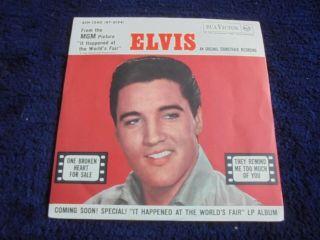 Elvis Presley ‎ - One Broken Heart 1963 Italy 45 Rca Victor Ex