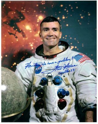 Nasa Apollo 13 Astronaut Fred Haise Signed Photo Houston Problem