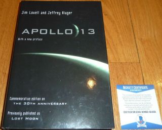 Beckett Captain Jim - James Lovell Signed Apollo 13 Hardcover Book 24008 Lost Moon