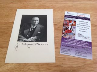 (ssg) J.  Edgar Hoover Signed Photo (fbi Director) With A Jsa (james Spence)