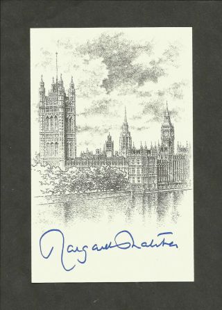 Hand Signed Bookplate Margaret Thatcher British Prime Minister