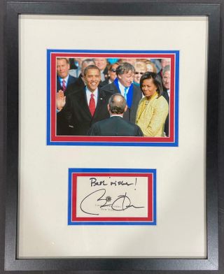 President Barack Obama Signed Cut In 11x14 Framed Display Jsa Loa Authentic Auto
