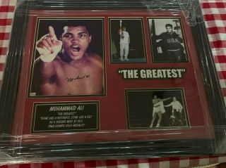 Signed Framed Color Photograph Muhammad Ali With Authentication