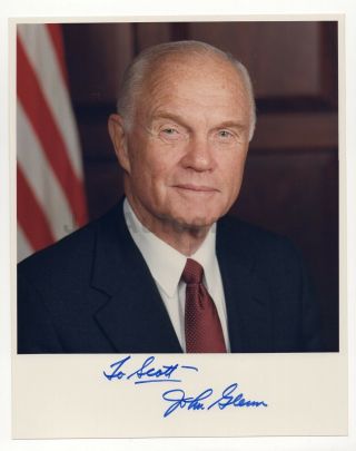 John Glenn - Nasa Astronaut - Signed 8x10 Photograph To " Scott "