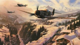 Winter Patrol By Nicolas Trudgian Aviation Art Signed By Luftwaffe Bf 109 Aces