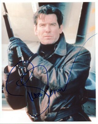Pierce Brosnan " James Bond 007 " Hand Signed 10x8 Col Photo Autographed W/coa