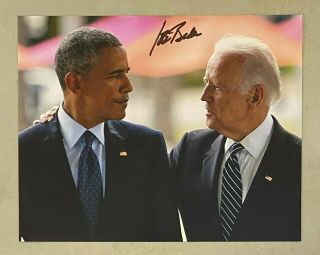 Joe Biden Signed 8x10 Photo W/ Barack Obama Beckett Bas Loa Us President Elect
