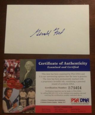 Gerald Ford 38th President Signed Autograph Index Card Psa Dna