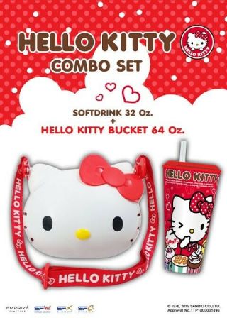 Last One Hello Kitty Special Edition Popcorn Bucket Softdrink Cup Sanrio