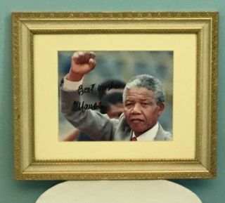 Autographed Photograph Of Nelson Mandela (1918 - 2013),  No