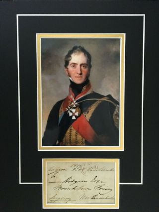 1st Marquess Of Anglesey - Army Field Marshal - Waterloo - Signed Photo Display