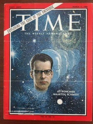 Maarten Schmidt Signed Time Cover By Dutch Astronomer Discovered 1st Quasar