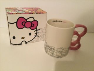 Sanrio Hello Kitty Cafe Ceramic Mug Pink Bow 12 Oz