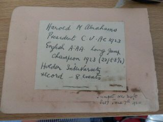 Harold Abrahams - Olympic Champion Athlete - Autograph