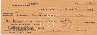 Jerome Kern – Composer – Musical Theatre – Authentic Signature