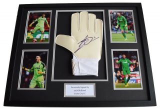 Jack Butland Signed Framed Goalkeeper Glove Huge Photo Display Stoke City