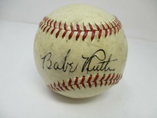 Babe Ruth Single Signed Official William Harridge Baseball