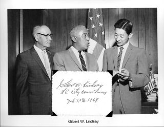 Gilbert W Lindsay Autograph 1st African American City Council Member Los Angeles