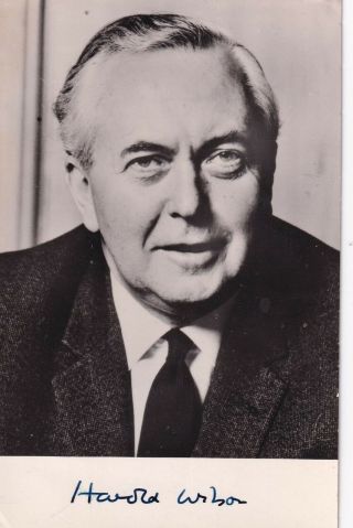 Harold Wilson Autograph Hand Signed Photograph Pm Prime Minister