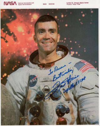 Fred Haise Hand Signed 8x10 Photo,  Great Nasa Apollo 13 Astronaut