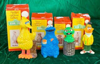 Sesame Street Big Bird Oscar The Grouch Bert Cookie Monster Gorham Figurines