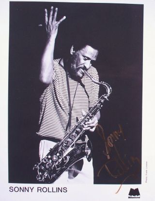 Sonny Rollins: American Jazz Saxophone Band Leader.  Signed 8 X 10 Photo.
