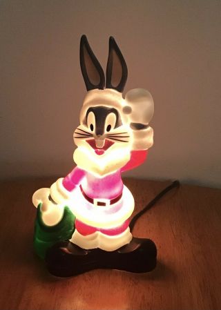 Vintage Looney Tunes Lighted X - Mas Bugs Bunny Santa Table Lamp (item L7900)