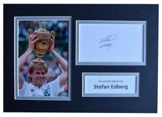 Stefan Edberg Signed Autograph A4 Photo Mount Display Tennis Sport Aftal &