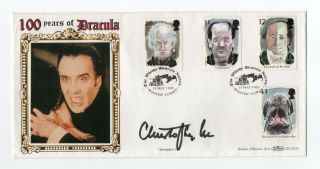 Sir Christopher Lee 1922 - 2015 Dracula - Hammer Horror Films.  Signed Benham Cover